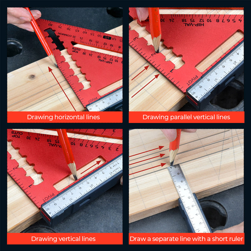 Detachable Adjustable Angle Woodworking Triangle Ruler