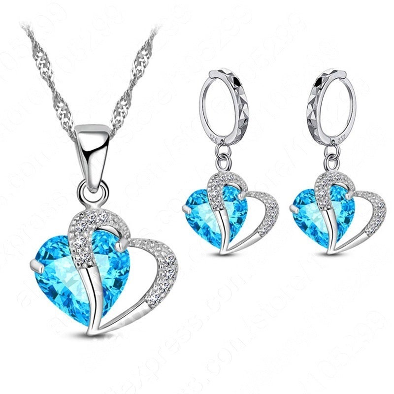 Hart Design Zirkoon Ketting Hanger Oorbellen Sets
