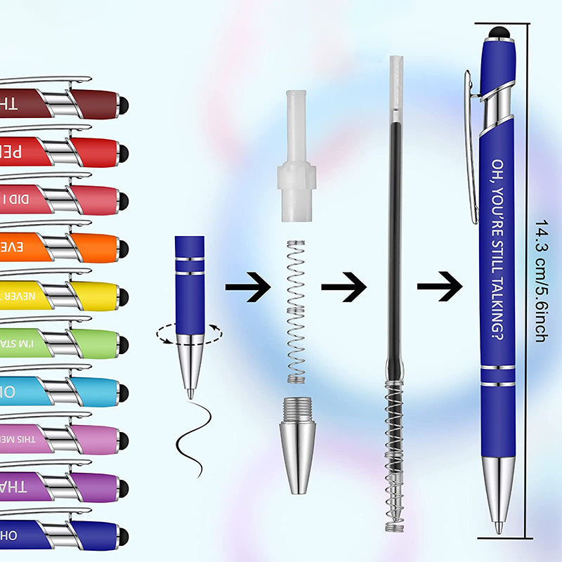 Funny Office Pennen (10 stuks / Zwarte Inkt)