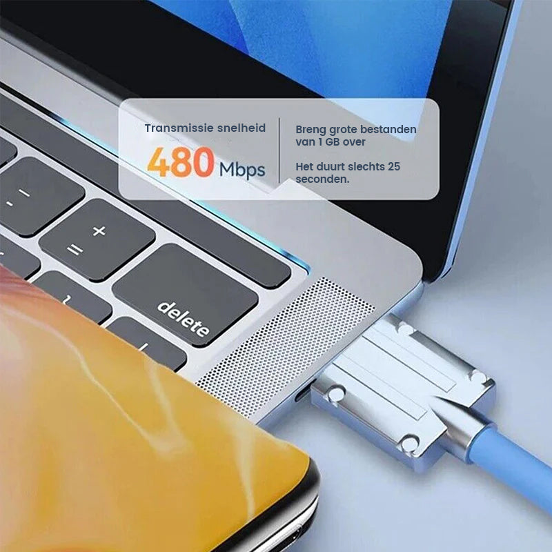 180° roterende snellaadkabel