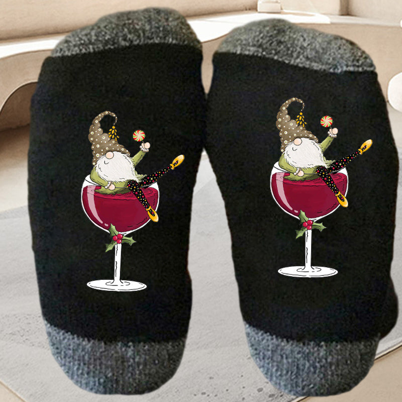 Gnome wijnglas Unisex Crew sokken