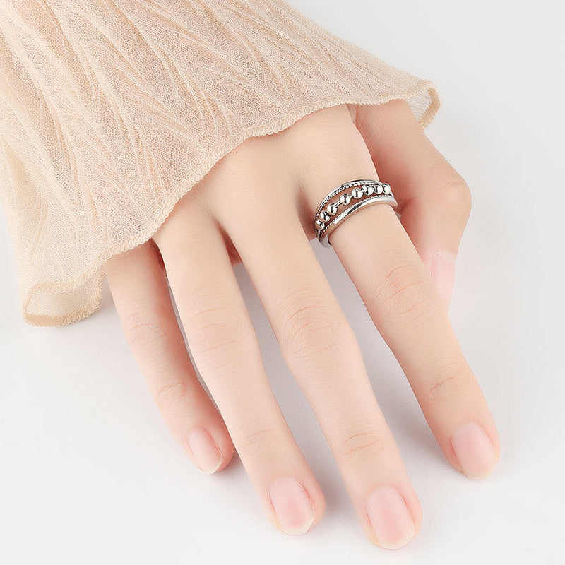 Ring met polkadot kralen