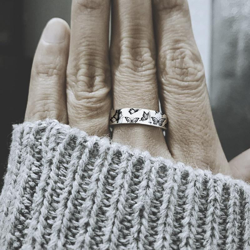 Retro vlinder ring