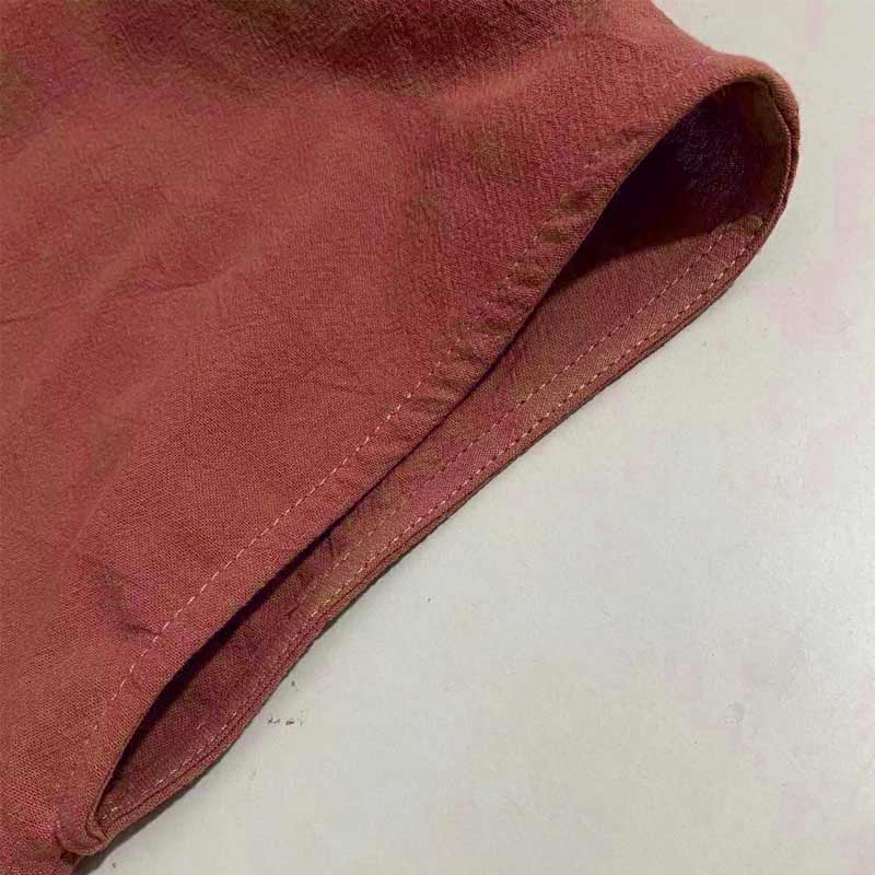 Effen kleur mouwloze losse linnen jurk met zak