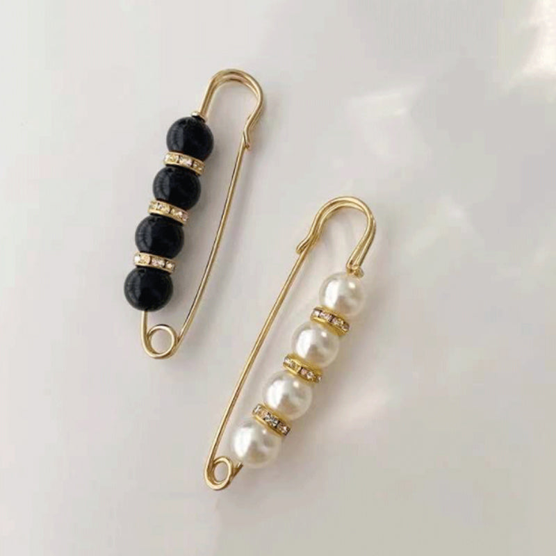 Fancy strass parels veiligheidsspeld broche