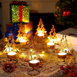 IJzeren kaarsenhouder in de vorm van een kerstboom