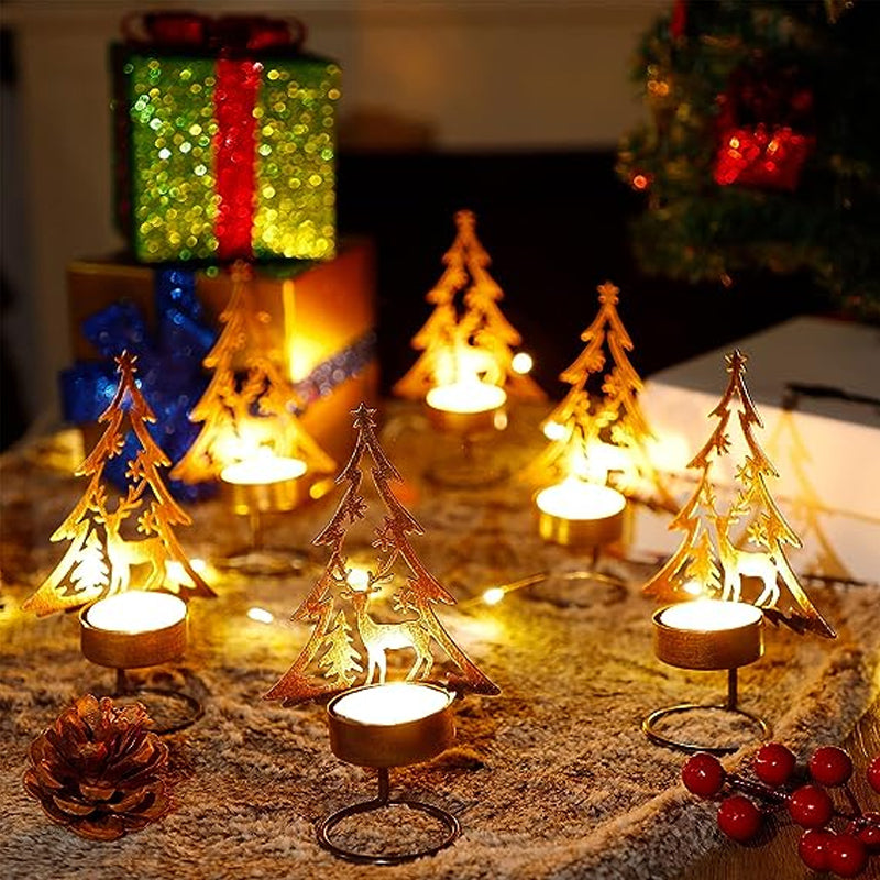 IJzeren kaarsenhouder in de vorm van een kerstboom