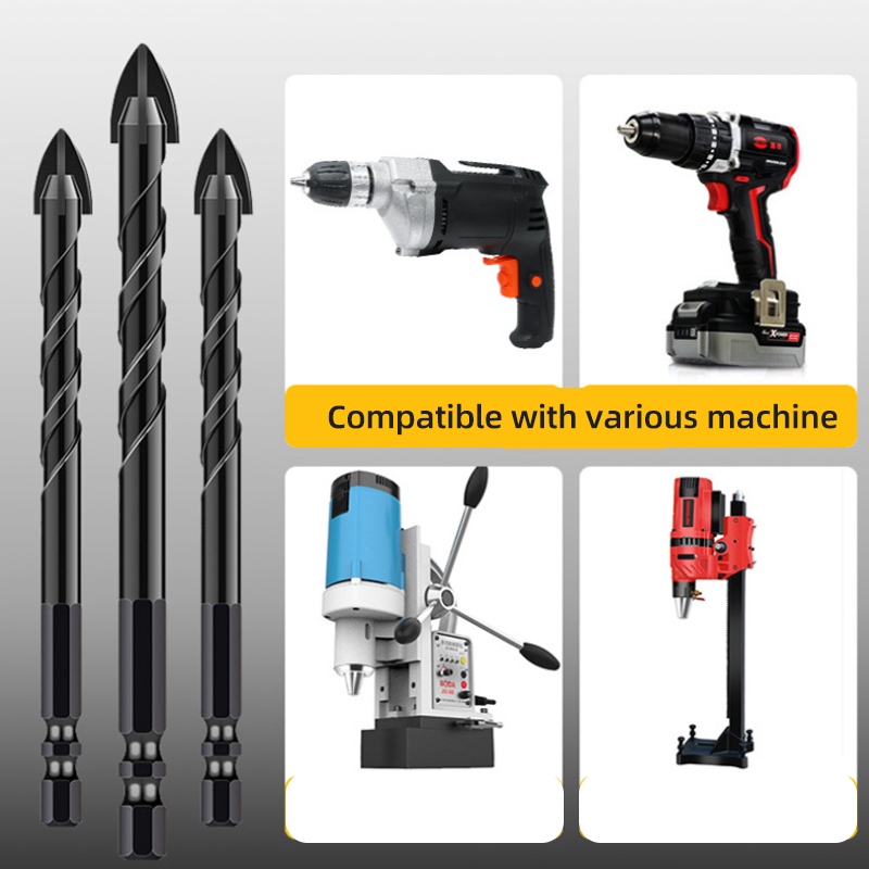 Driehoekboorset met zeshoekige schacht