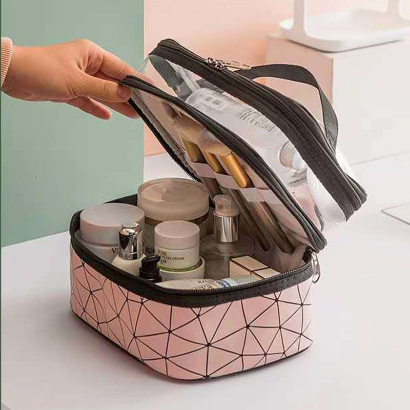 Dubbellaagse make-up tas