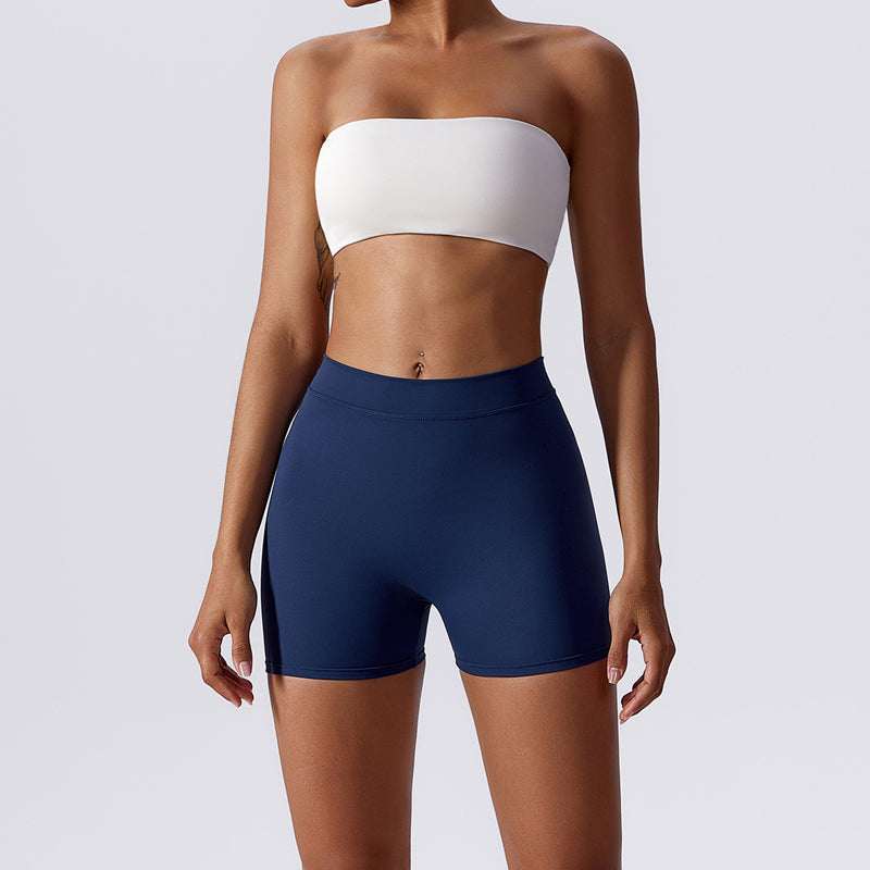 Beeldhouwende shorts met ruches en V-rug