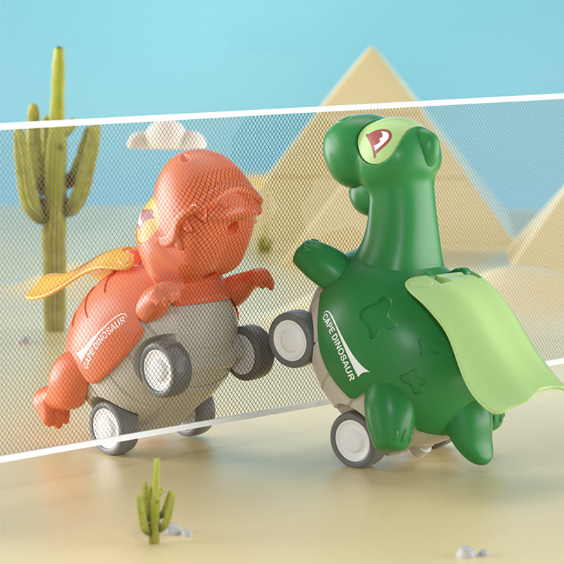 Door een pers aangedreven speelgoeddinosaurusauto