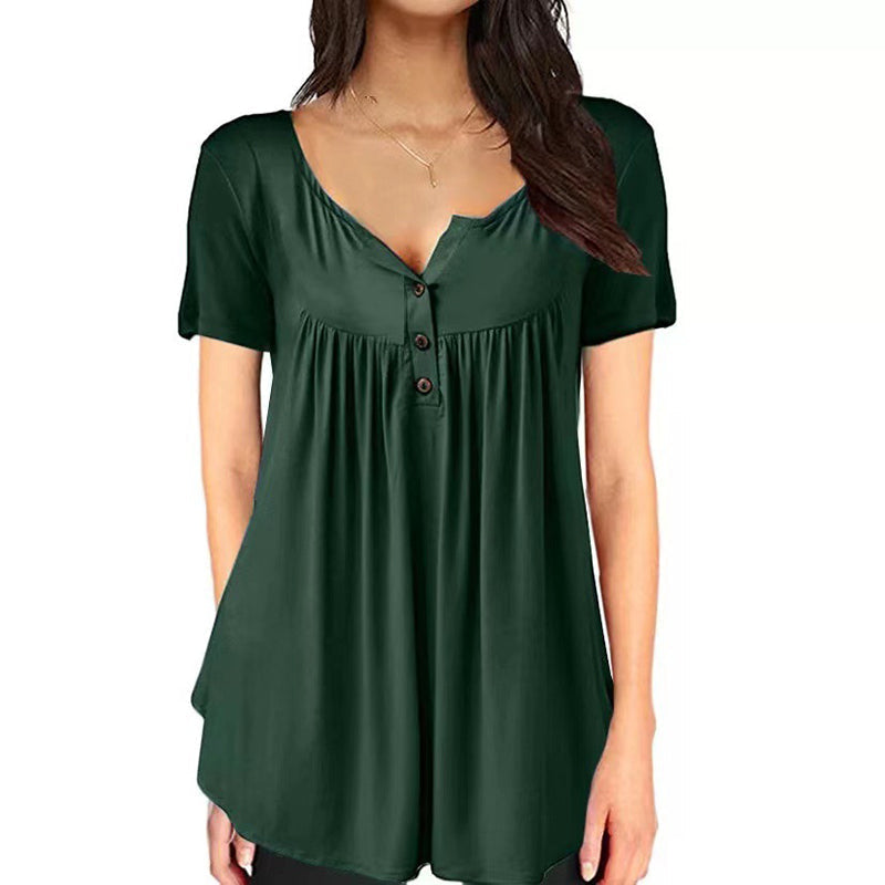 Effen T-shirt met ruches voor dames
