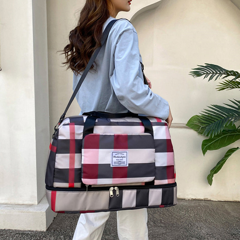 Opvouwbare reistas met droge/natte scheiding