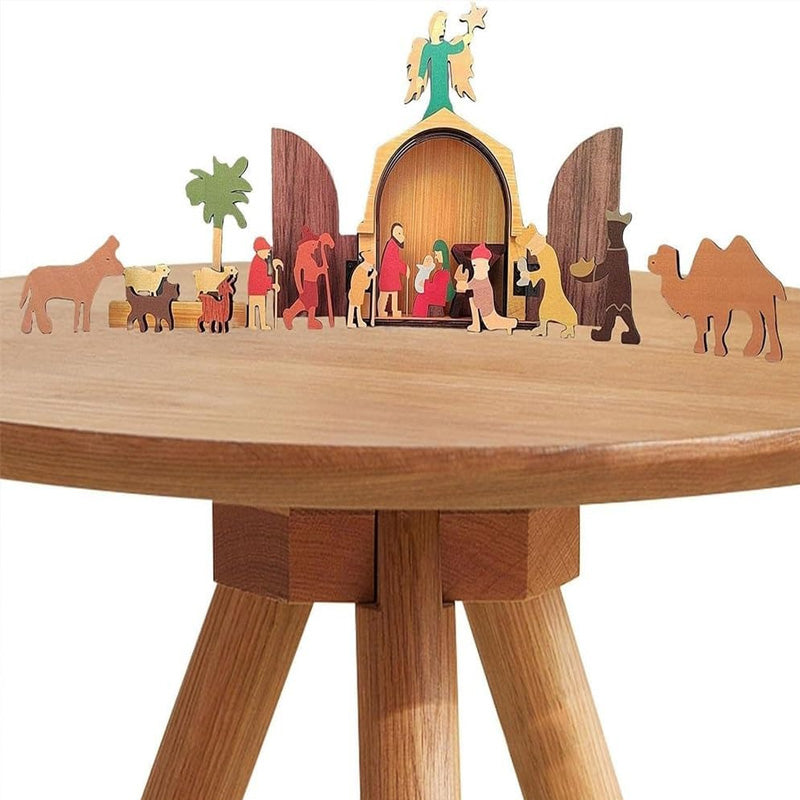 Het Kerst verhaal Unieke kerststal Houten kerststal