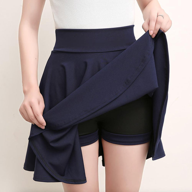 A-lijn Elastische Taille Geplooide Shorts Rokken