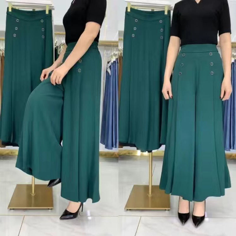 Stijlvolle geplooide broek met wijde pijpen