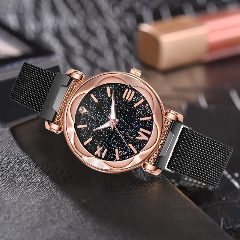 Luxe polshorloge met sterrenhemel voor dames