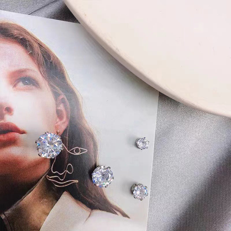 Magnetische oorclip met zirkoonknop