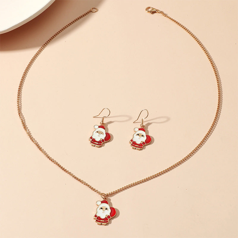 Kerstmis epoxy oorbel ketting sets