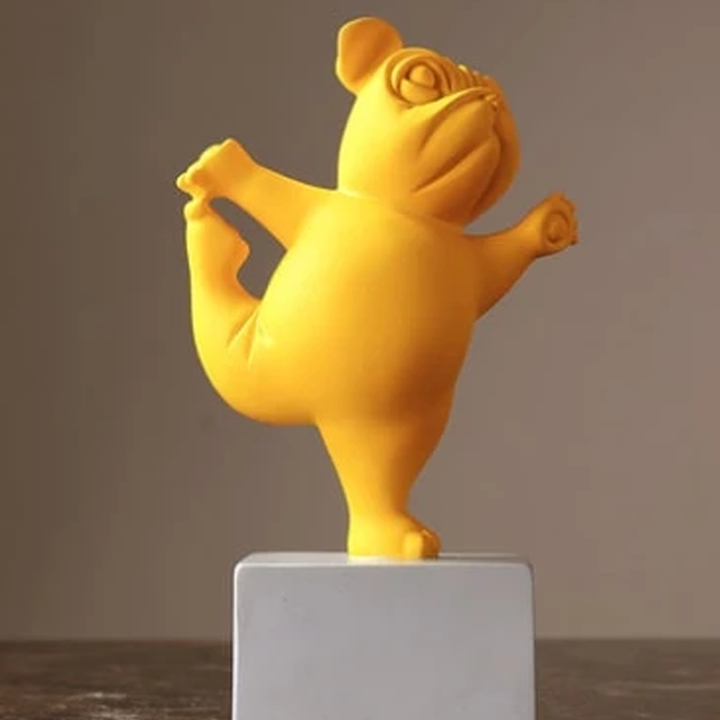 Yoga Bulldog standbeeld ornament