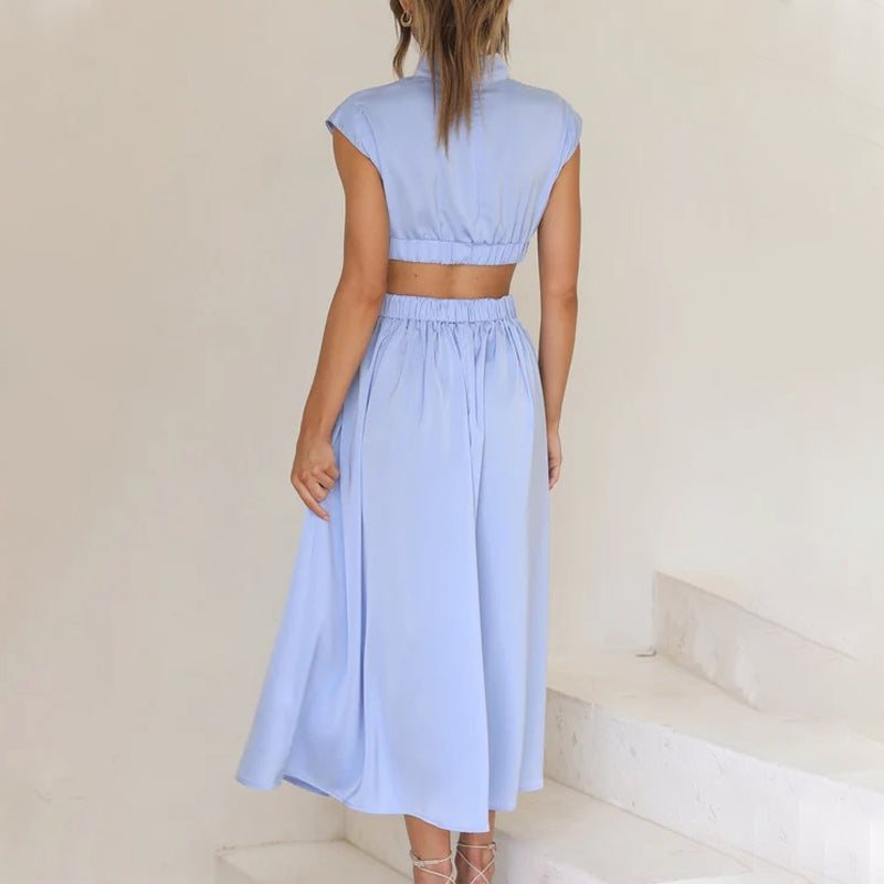 Cutout at the waist vacation midi dress