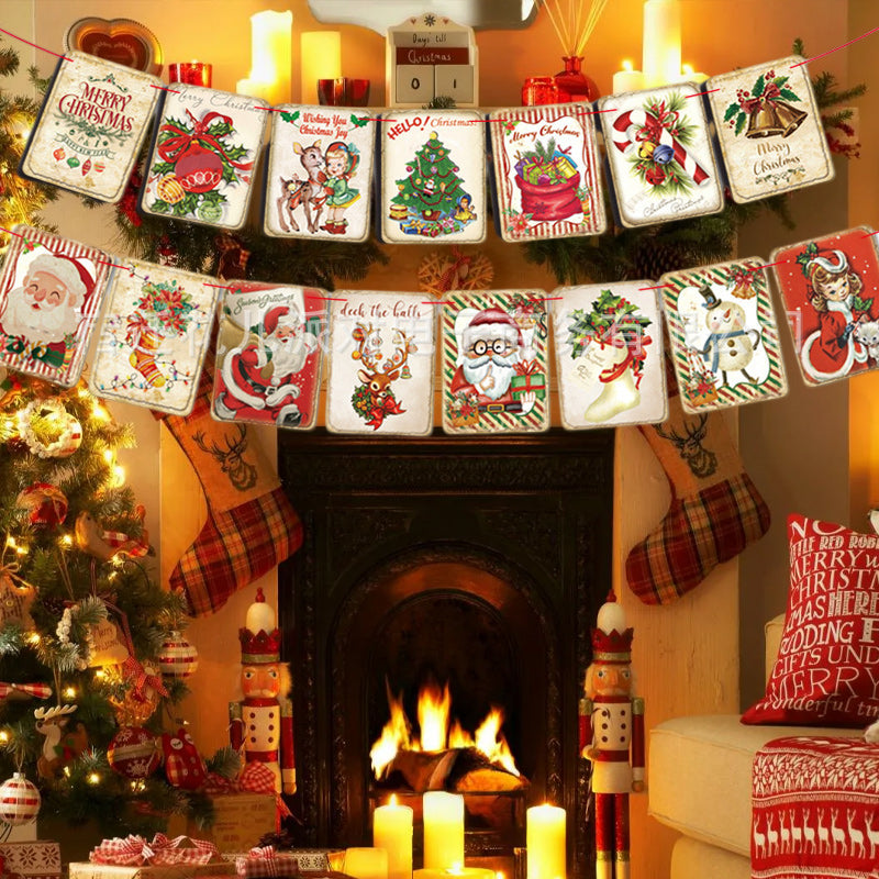Vrolijke Kerst Open Haard Banner