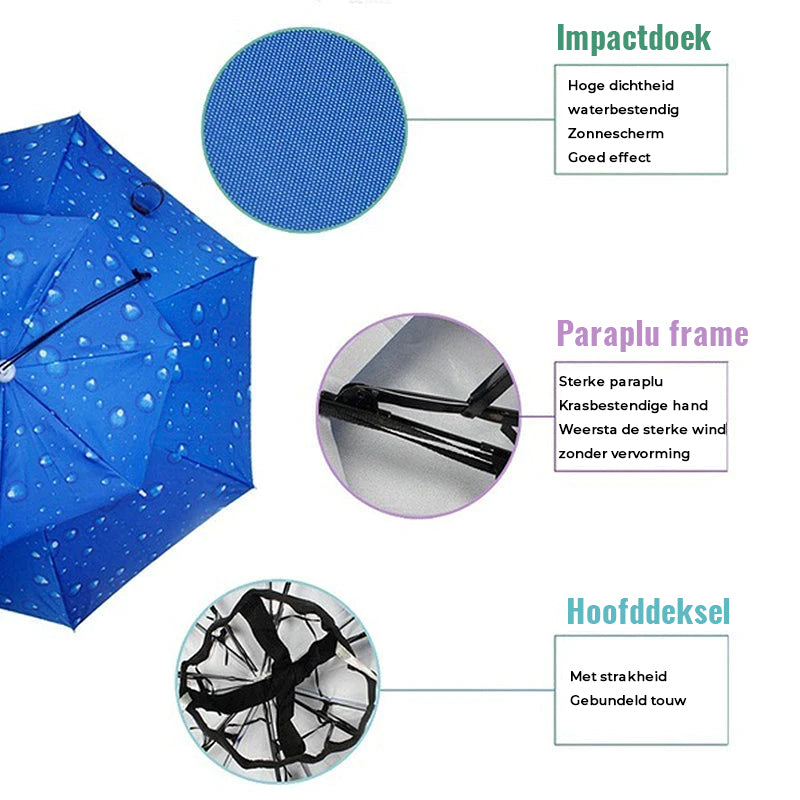 Paraplu hoed met dubbele laag voor buiten