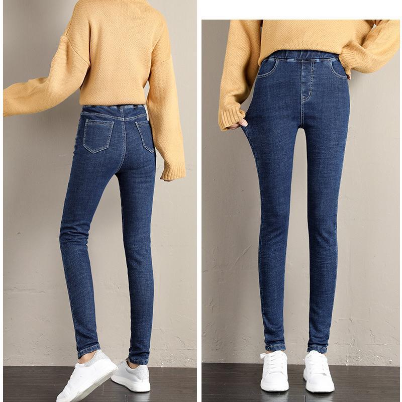 Fleece-Lined Denim Leggings