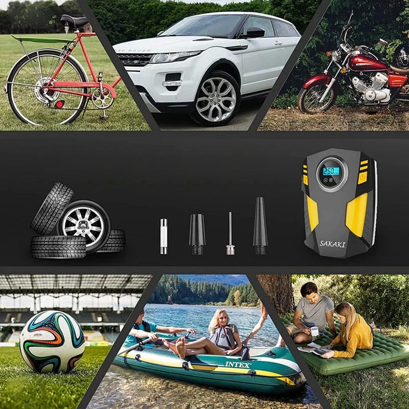 Draagbare luchtpomp met digitaal display