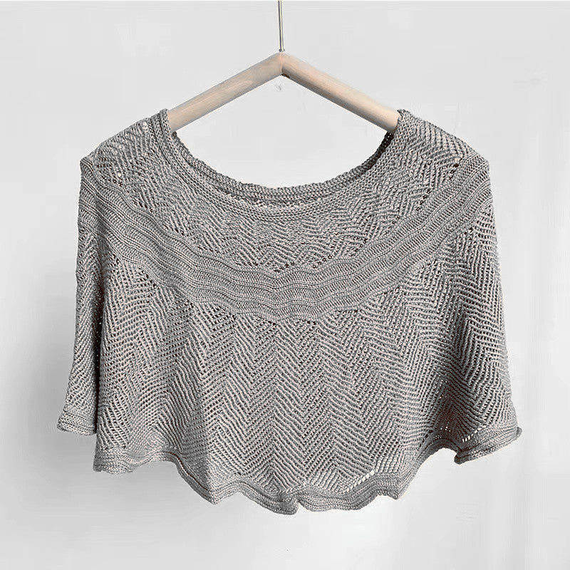 Gebreide zon werende ijszijden sjaal