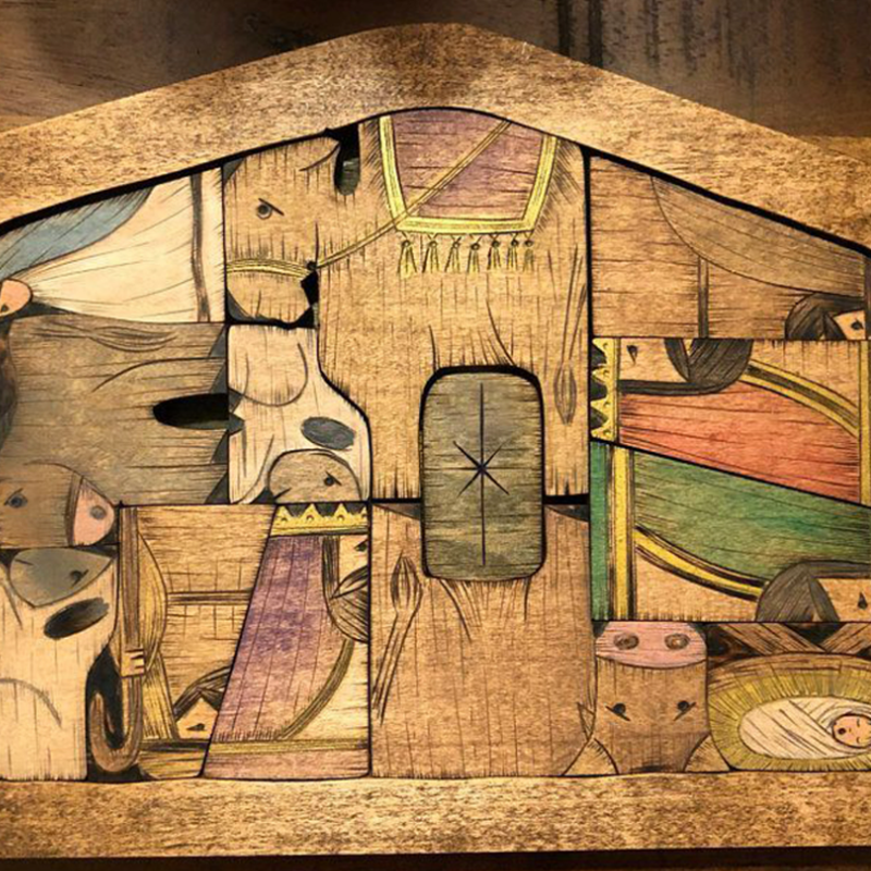 Houten Jezus puzzels set