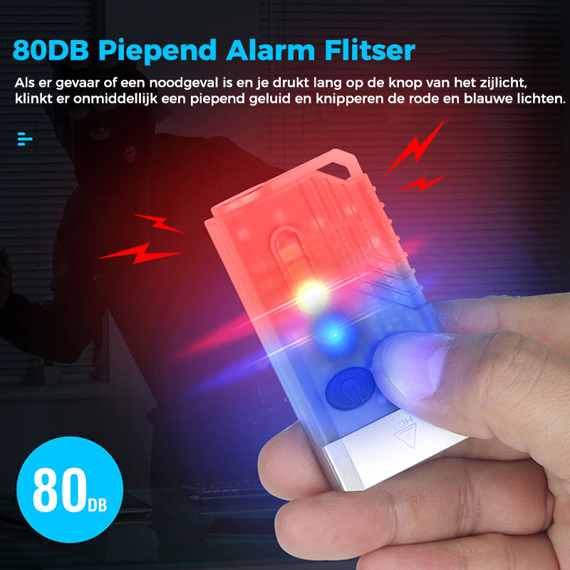 Kleine krachtige EDC-zaklamp met rood UV-blauw licht