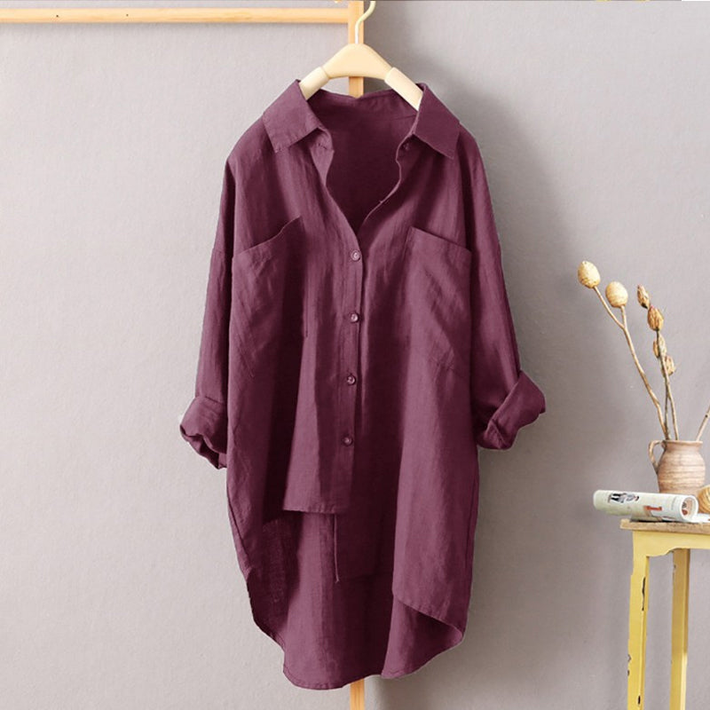 Effen kleur overhemd katoen linnen vest