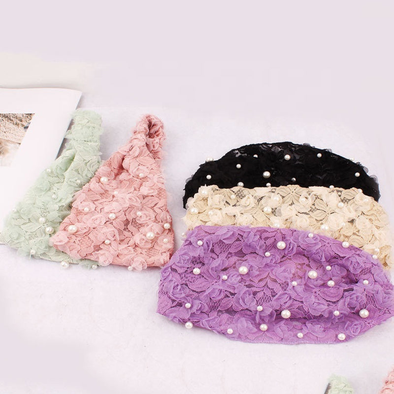 Dames gebreide parelbandana elastische hoofdband