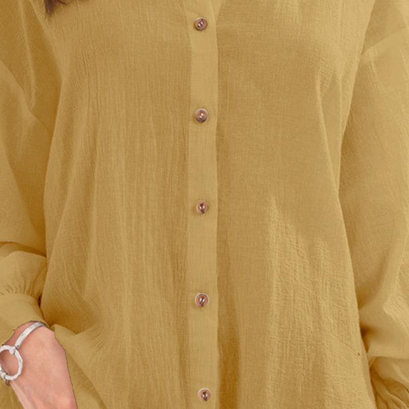 katoenen damesshirt met lange mouwen