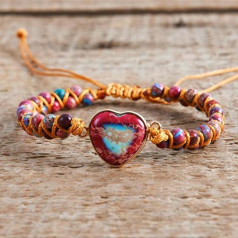 Hartstochtelijk hart jasper armband