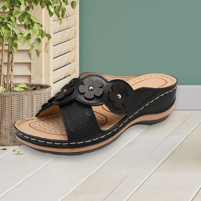 Sandalen met plateauzool in effen kleur