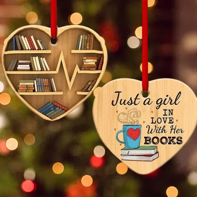 Boek Lovers Hart Ornament