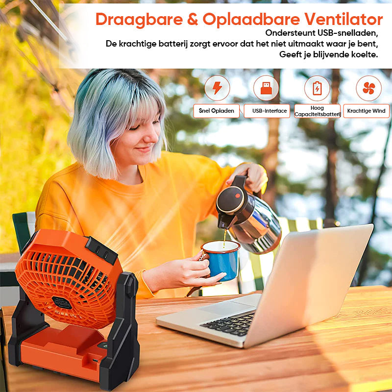 Camping LED-ventilator met licht