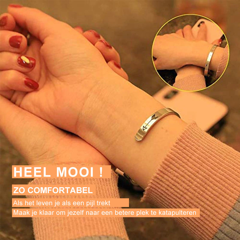 Innerlijke gegraveerde inspirerende manchet armband Bangle