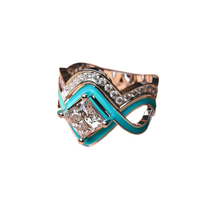 Turquoise Ocean Wave Ring