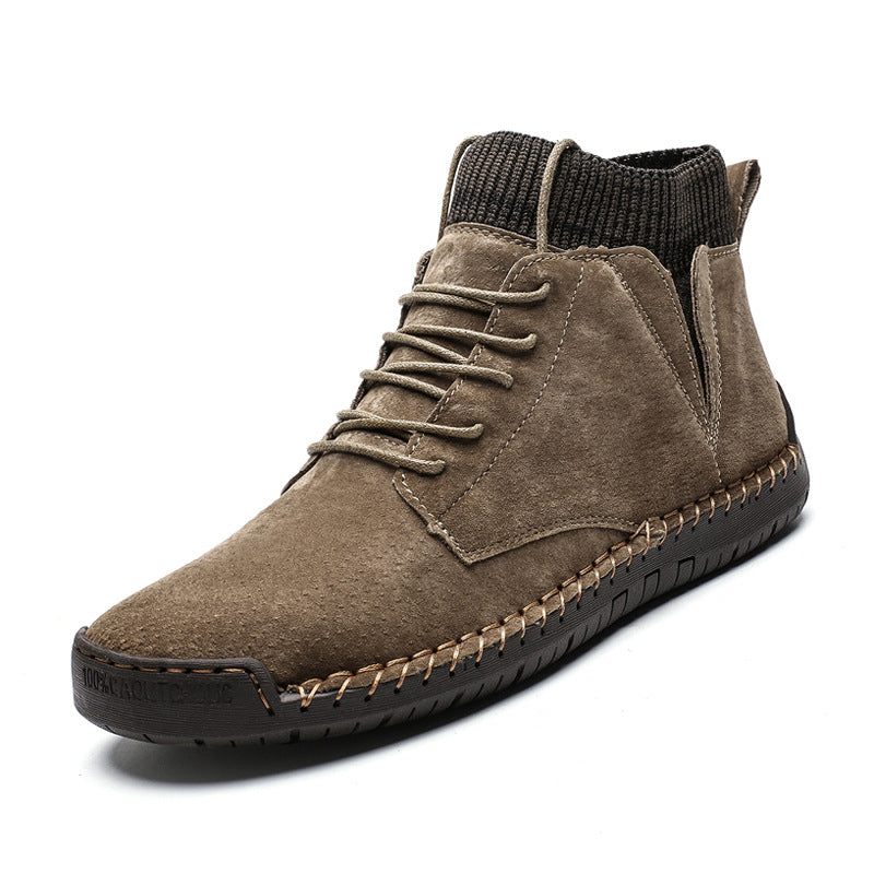 Handgestikte halfhoge heren schoenen