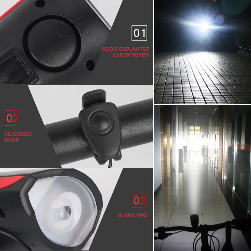 Fiets USB-oplaadhoorn voorlicht