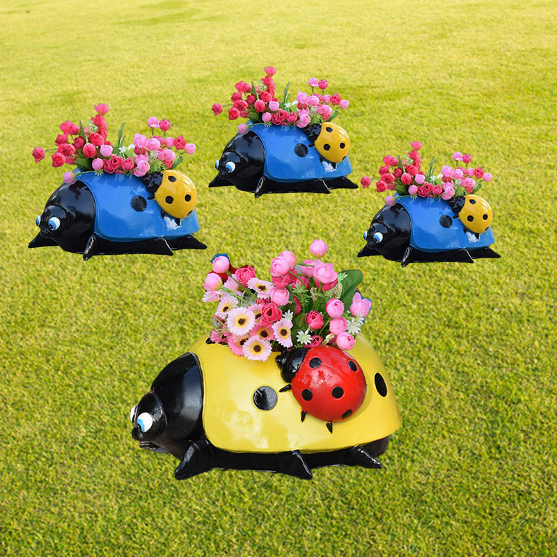 Metalen lieve heersbeestje bloempot