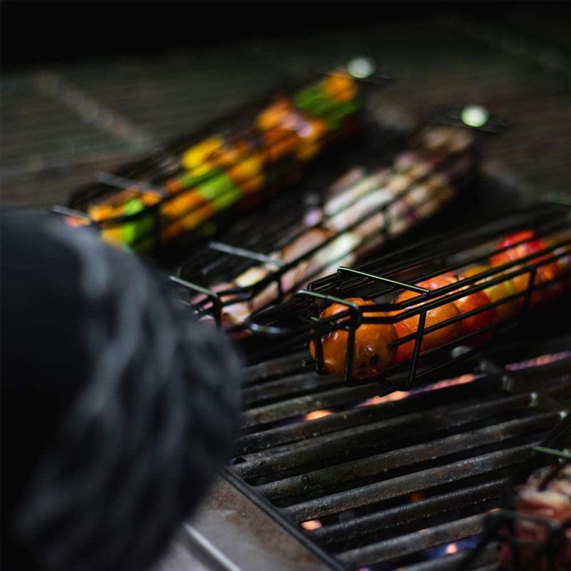 Herbruikbare Kabob-grillmanden