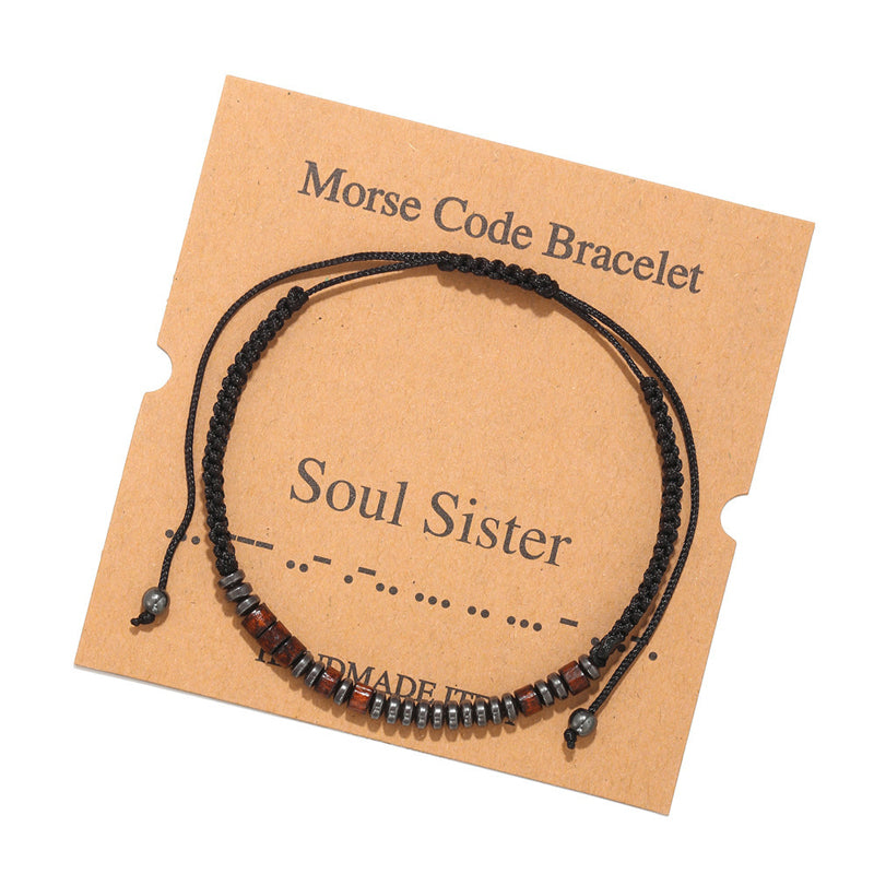 Morse code paar armband