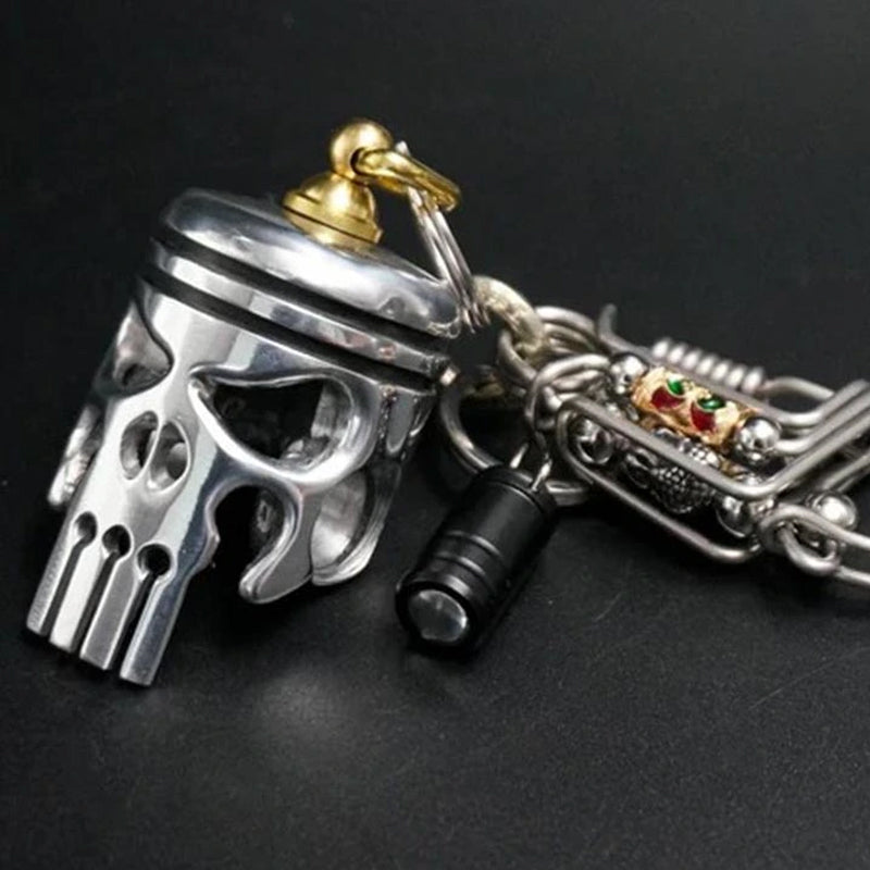 Piston Art Skull Sleutelhanger