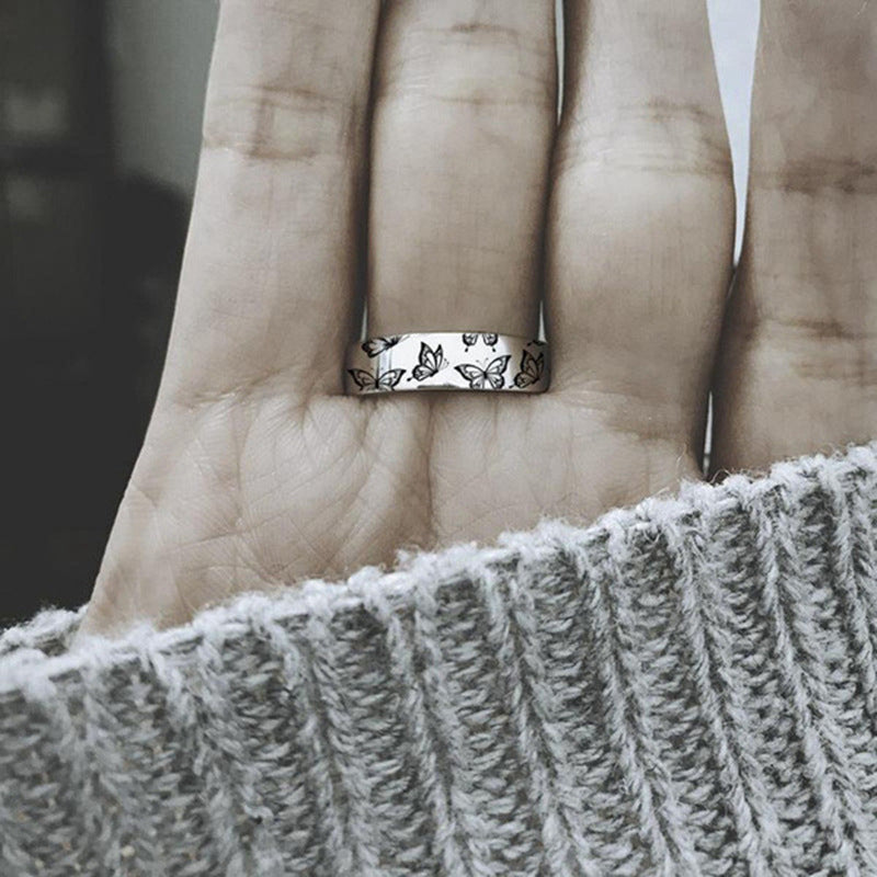Retro vlinder ring