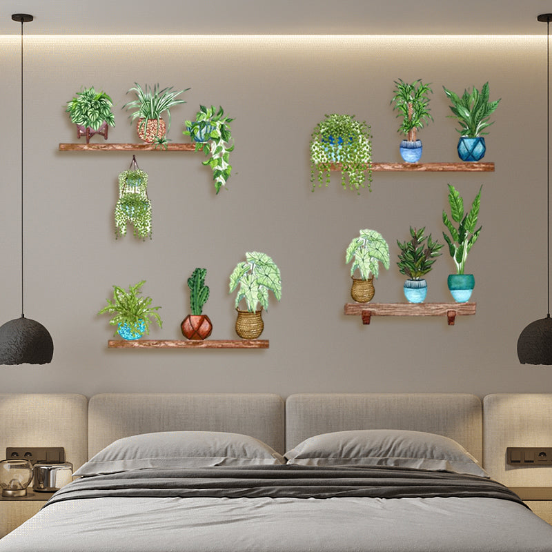 Groene plant 3D zelfklevende muursticker