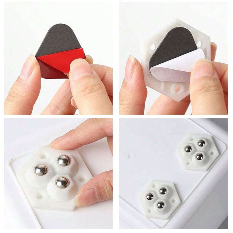 360° draaibaar zwenkwiel met drie kogels